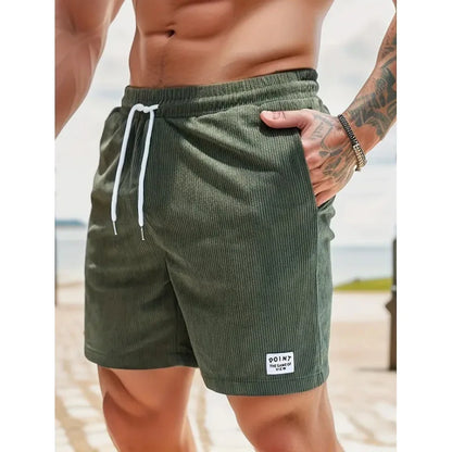 Corduroy Striped Textured Casual Shorts