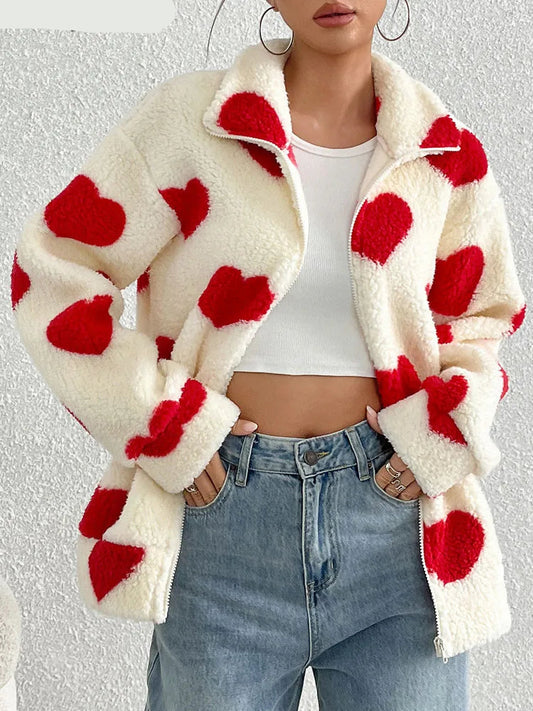 Long Leopard Print Plush Jacket