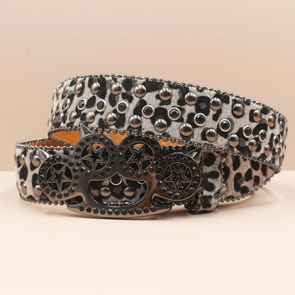 Rhinestone Leopard Belt