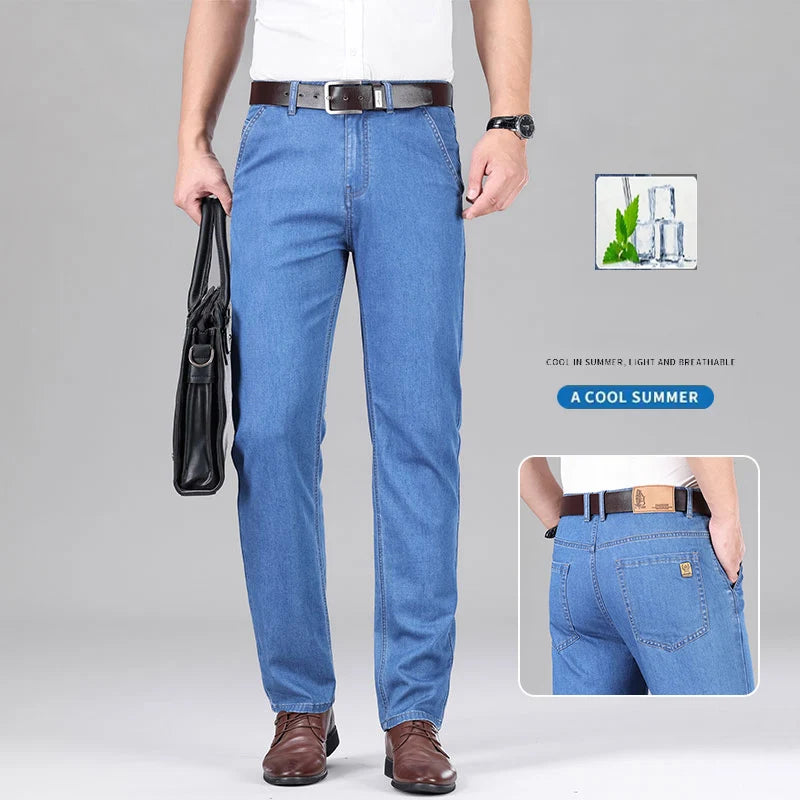Lyocell Blend Straight Leg Jeans