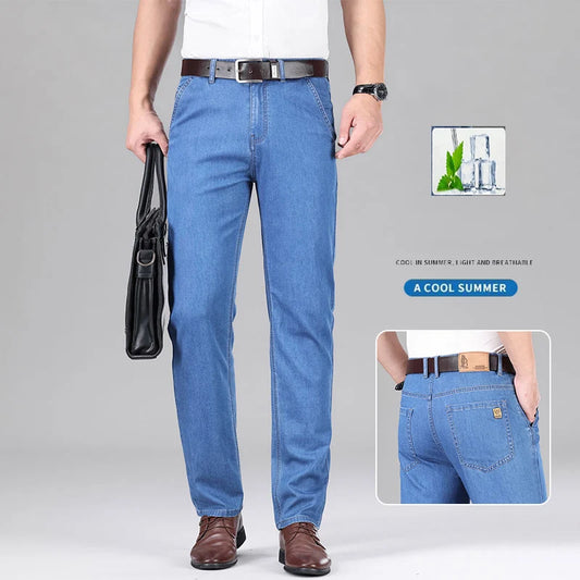 Lyocell Blend Straight Leg Jeans