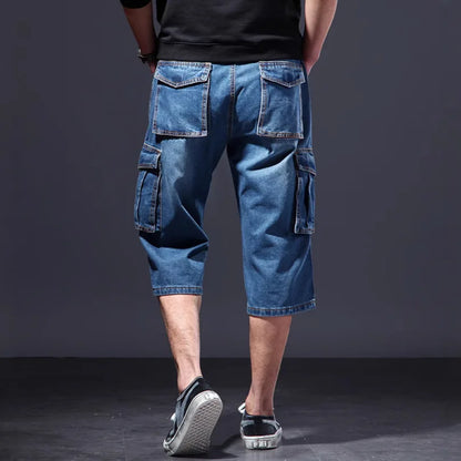 Multi-Pocket Workwear Denim Shorts