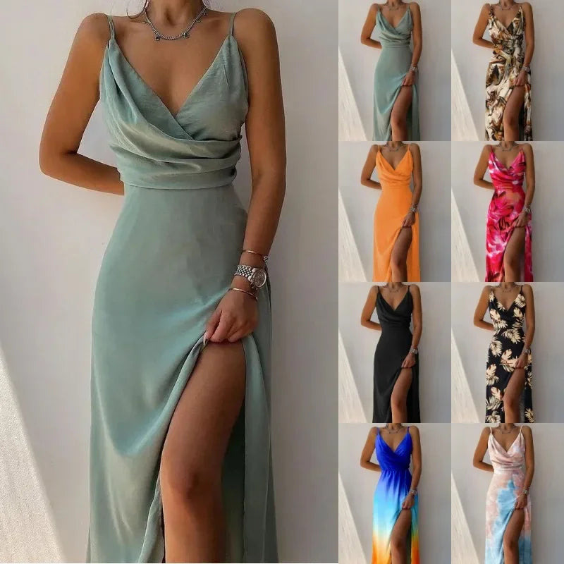 Summer V-Neck Print Camisole Dress