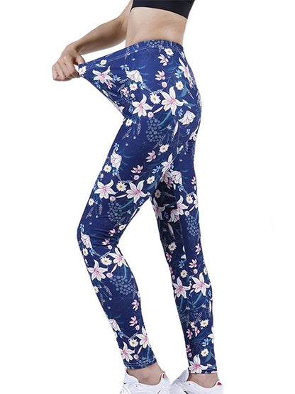 Floral Print High-Waist Jeggings