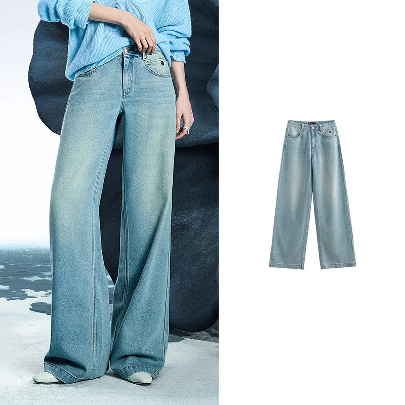 Toyouth Mid-Waist Wide-Leg Jeans