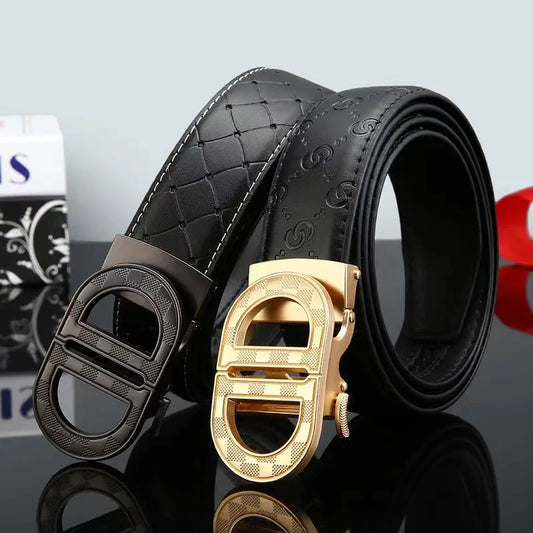 Printed Leather Jeans Belt