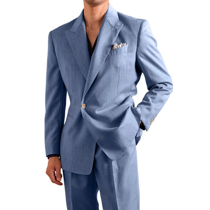 Linen Peak-Lapel Wedding Suit Set