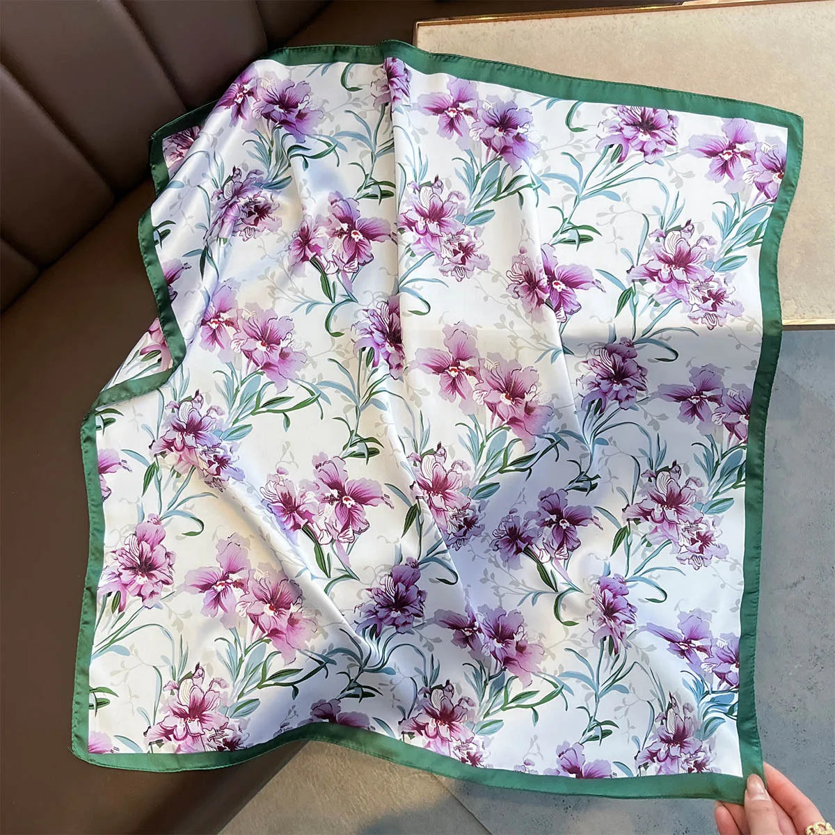 Chain Print Square Silk Scarf