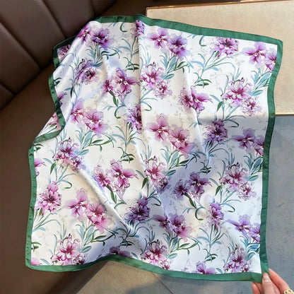 Chain Print Square Silk Scarf