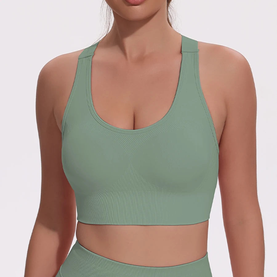 Hollow-Out Backless Sports Bra