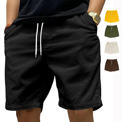 Corduroy Striped Textured Casual Shorts