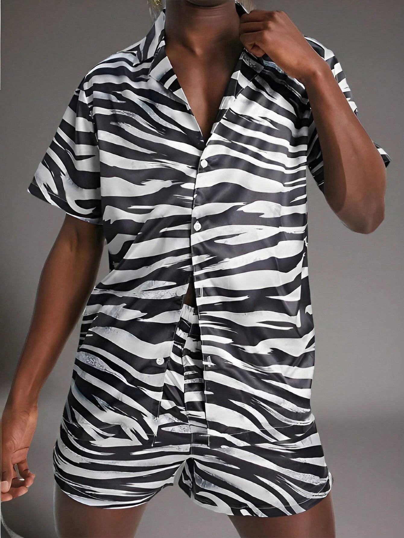 Leopard Zebra Print Leisure Suit