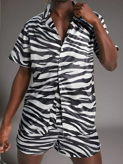 Leopard Zebra Print Leisure Suit