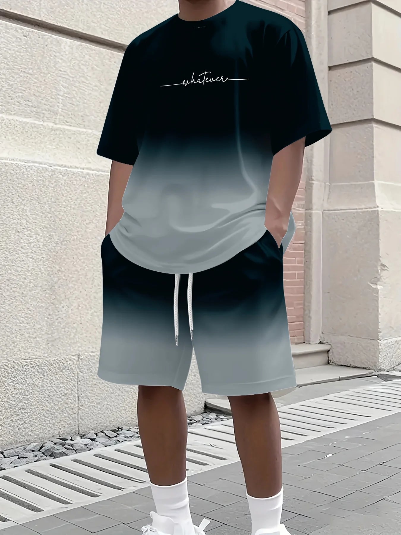 Casual T-Shirt Drawstring Shorts Set