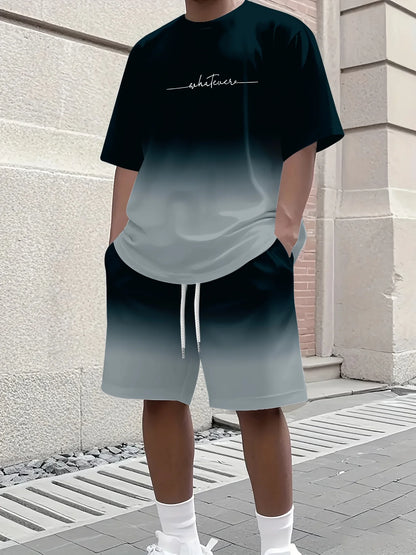 Casual T-Shirt Drawstring Shorts Set