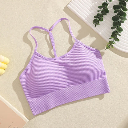 Ribbed Y-Back Padded Bra