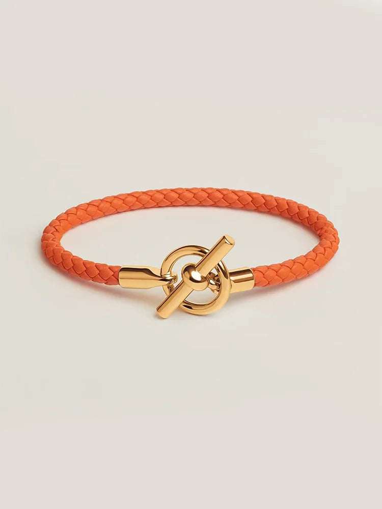 Executive Lock-Key Leather Bracelet