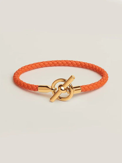 Executive Lock-Key Leather Bracelet
