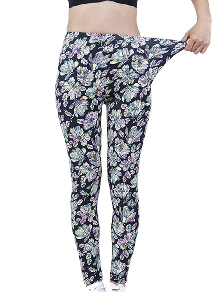 Floral Print High-Waist Jeggings