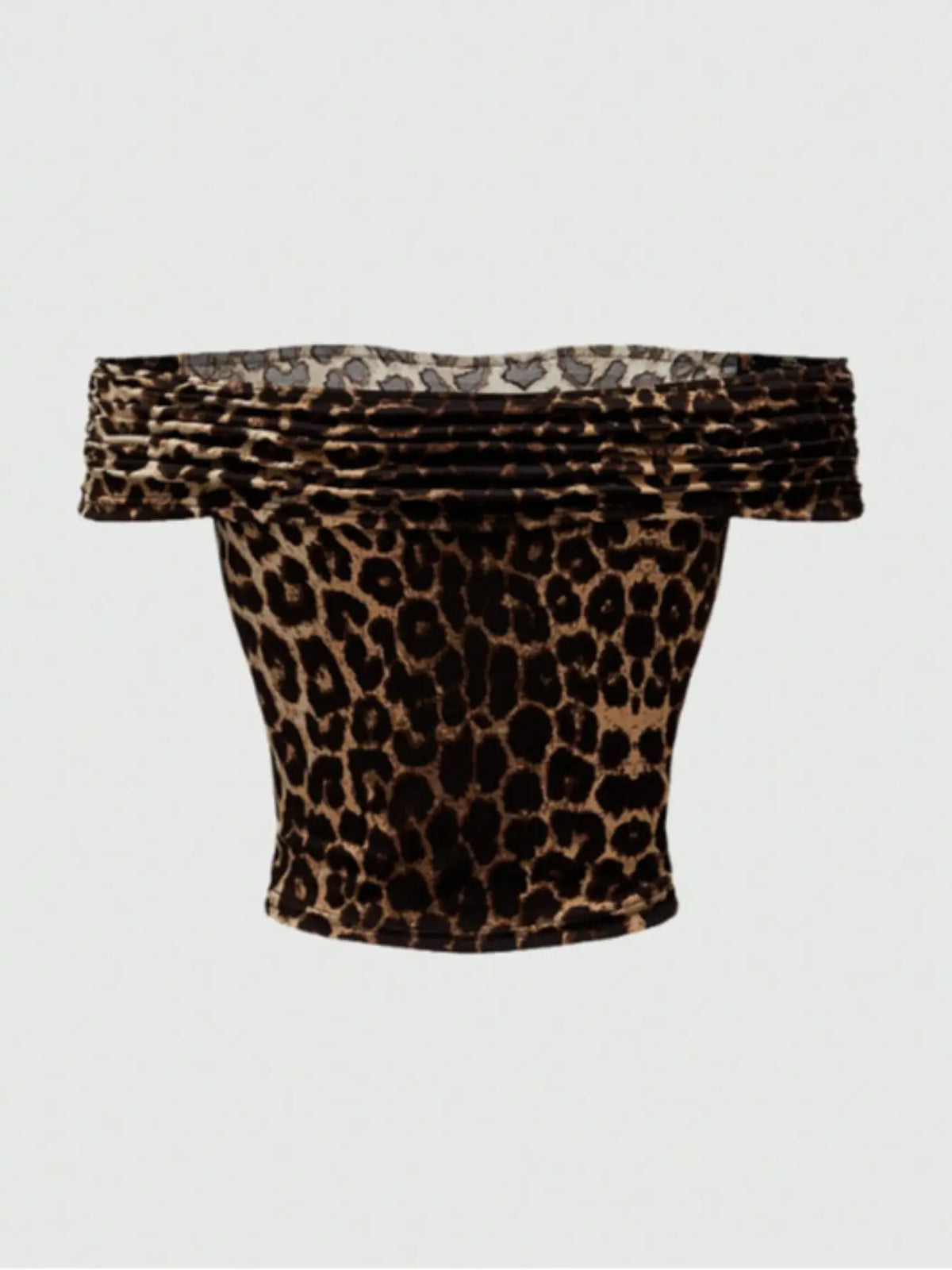 Leopard Ruffle-Shoulder Top
