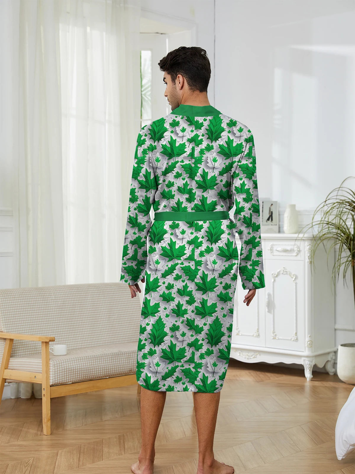 Green Leaf Print Pajamas