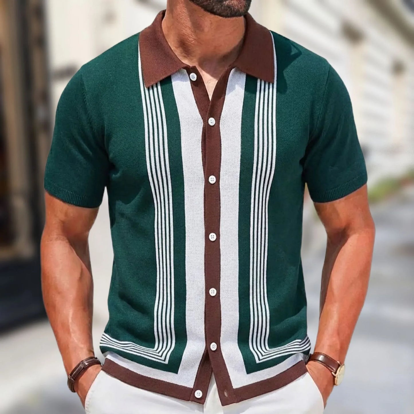Casual Knit Polo Shirt
