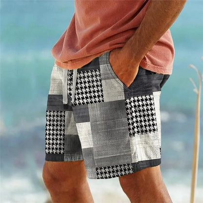 3D Colorful Grid Board Shorts
