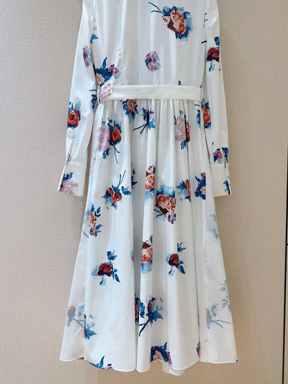 Classic Rose Print Dress