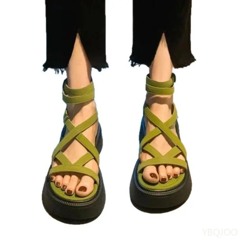 Roman Platform Wedge Sandals