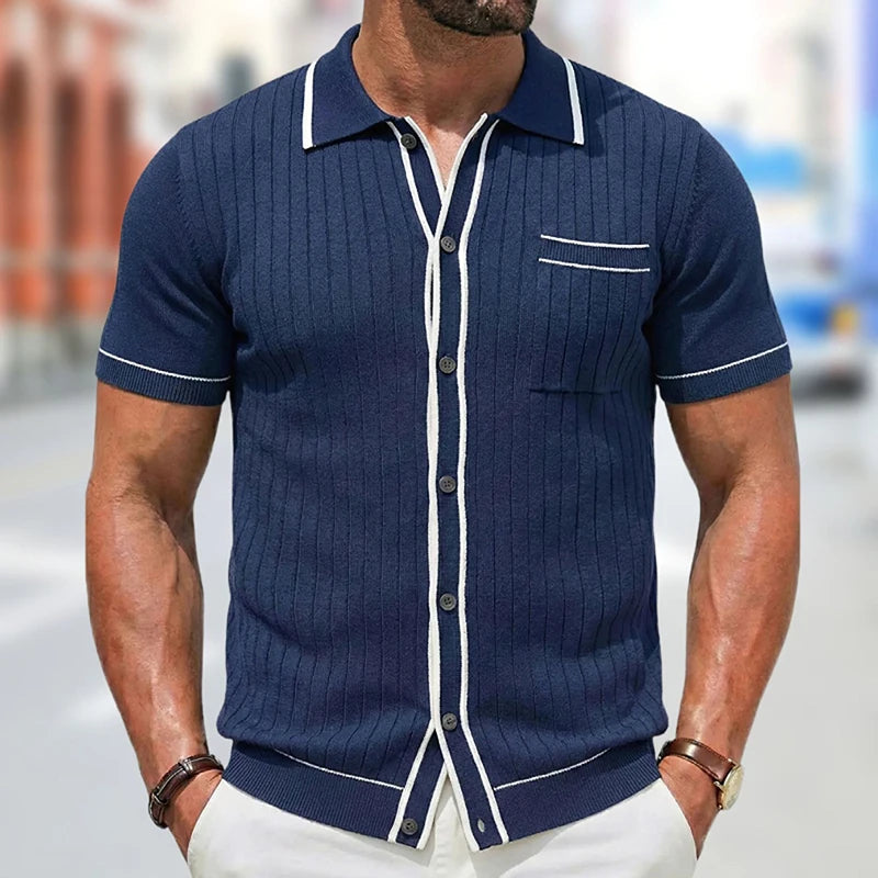 Casual Knit Polo Shirt