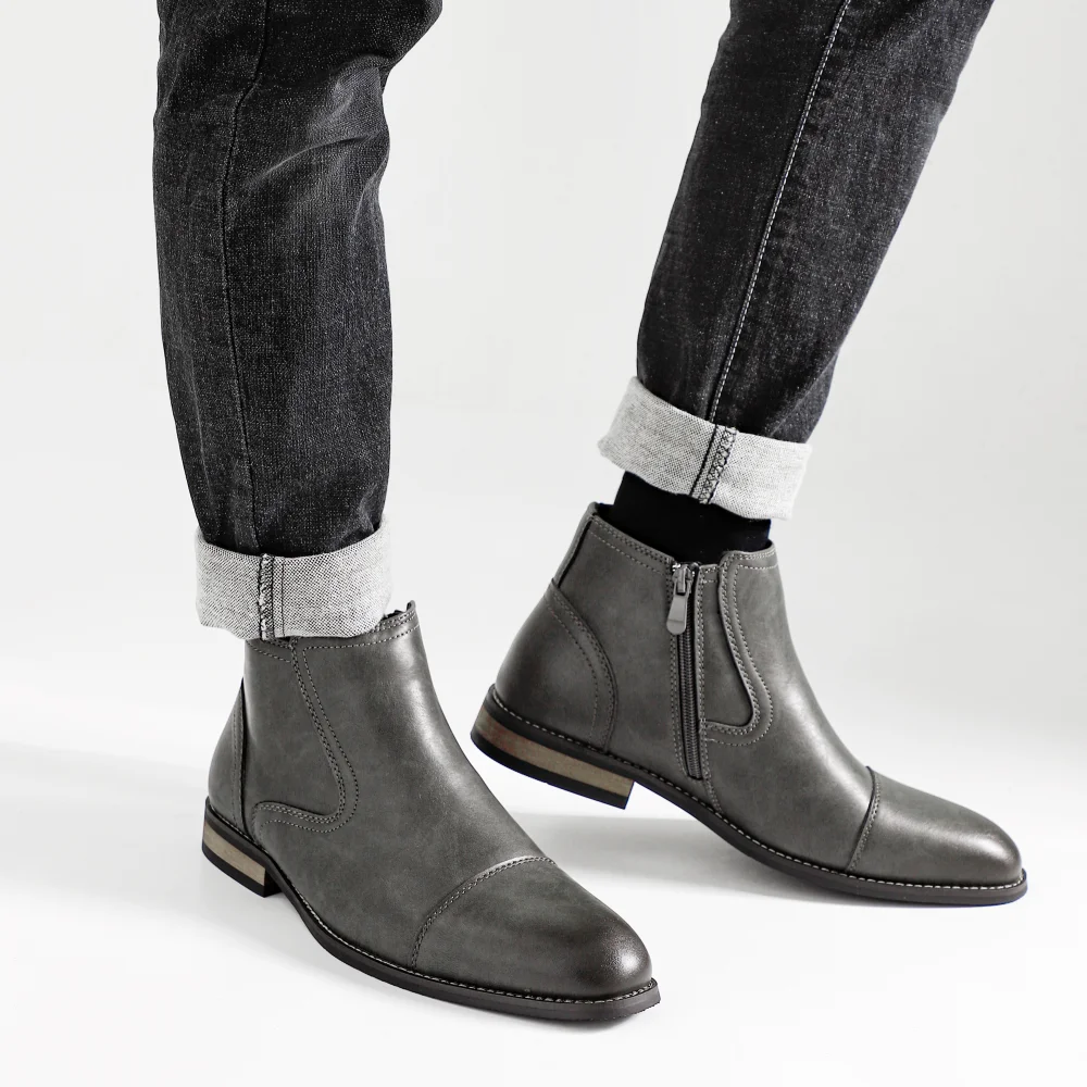 Leather Ankle Square Boots