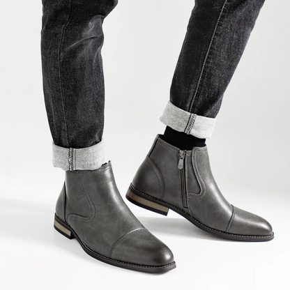 Leather Ankle Square Boots