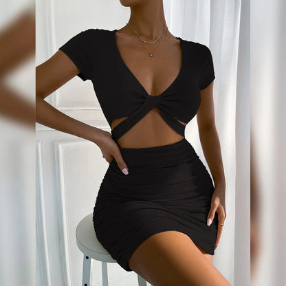 Halter Hollow-Out Mini Dress