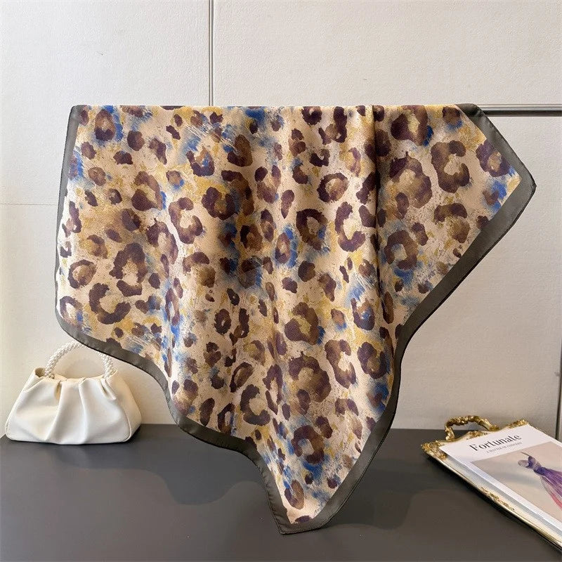 Pink Star Print Square Scarf