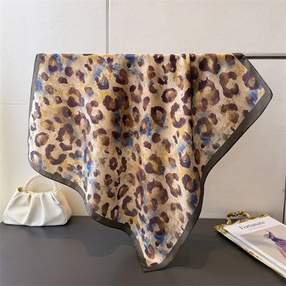 Pink Star Print Square Scarf