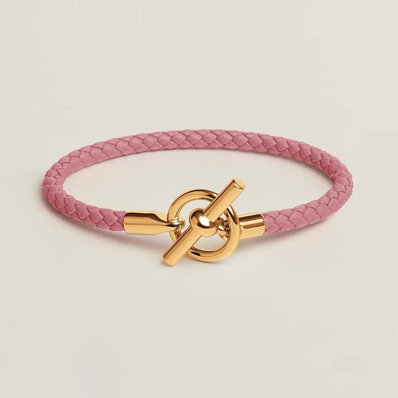 Executive Lock-Key Leather Bracelet