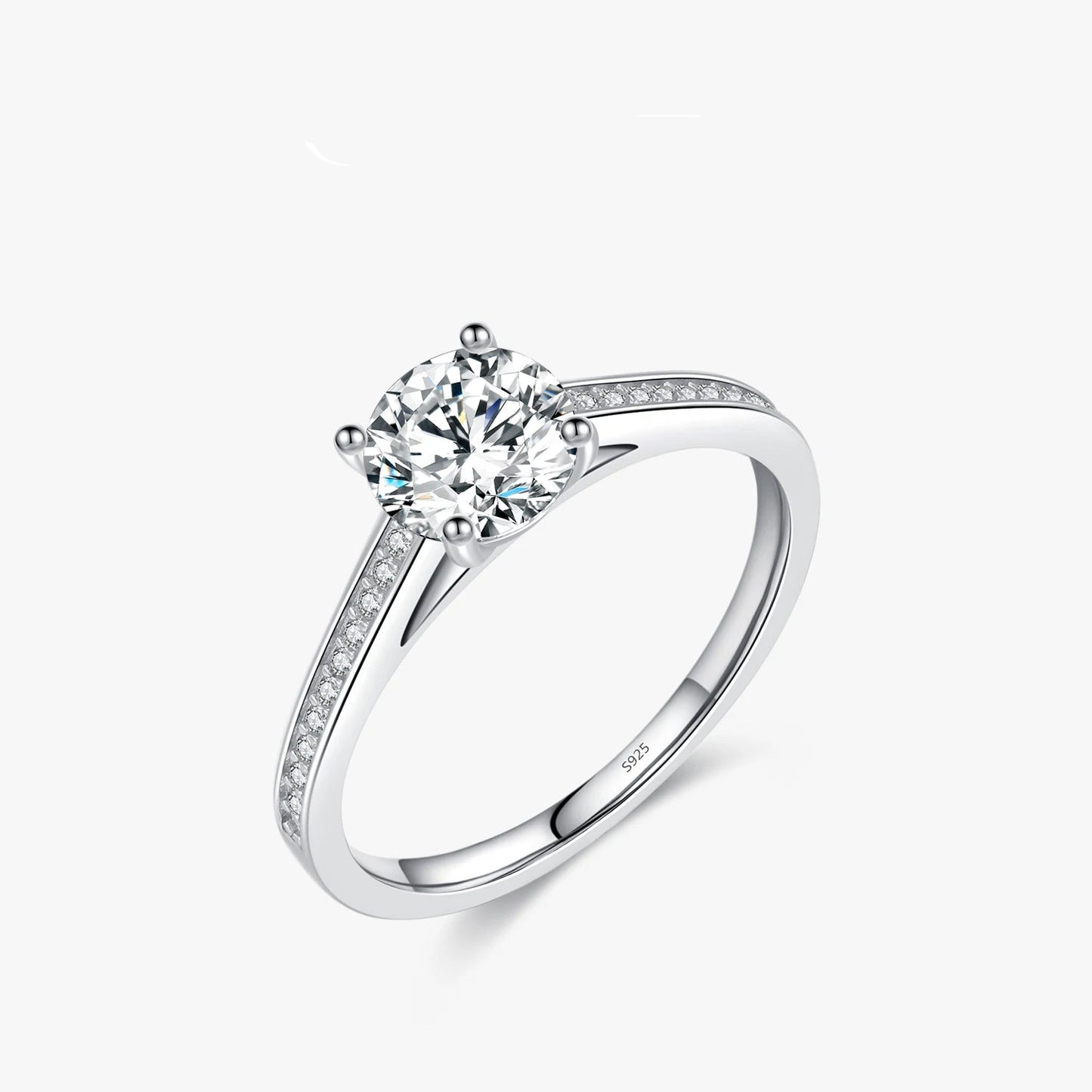 Moissanite Sterling Silver Wedding Band