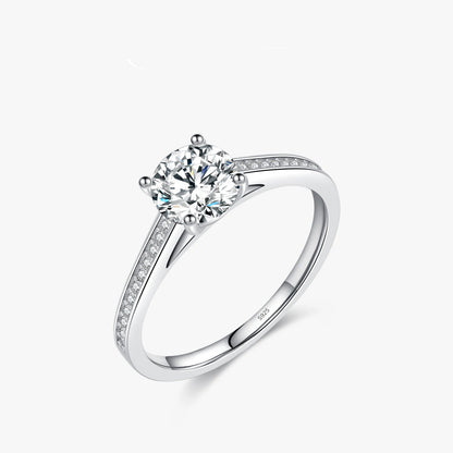 Moissanite Sterling Silver Wedding Band