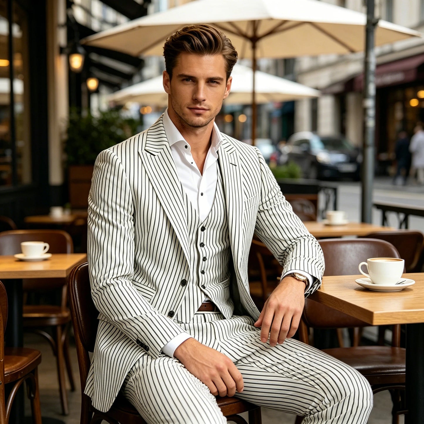Pinstripe Three-Piece Formal Tuxedo
