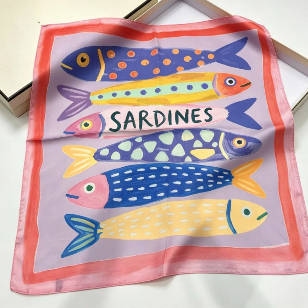 Fruit Print Korean Square Scarf