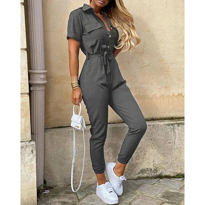 Monochromatic Belt Jumpsuit