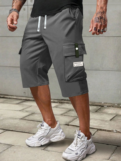 Straight Leg Cargo Capri Shorts