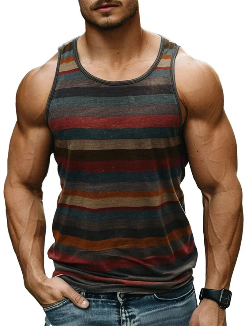 Vintage Stripe Graphic Tank Top