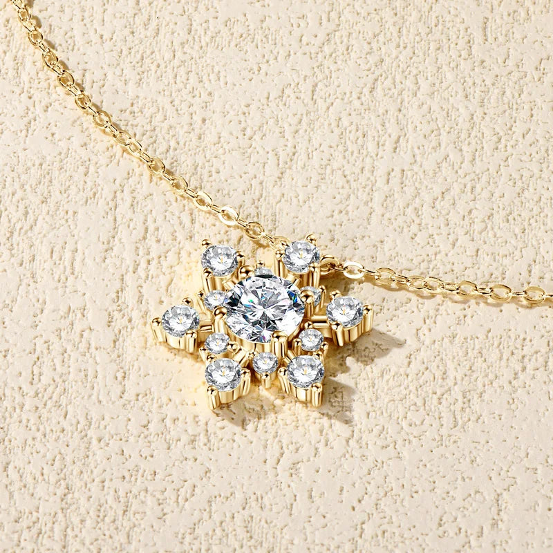 Moissanite Snowflake Necklace