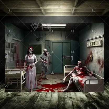 Zombie Explosion Halloween Photography Backdrop