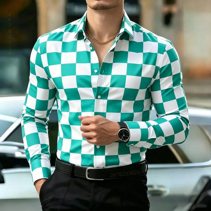 Men Smart Casual Business Shirt