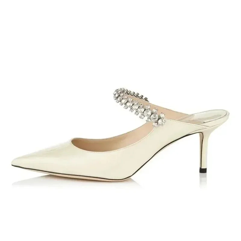 Silk Beaded Mule Sandals