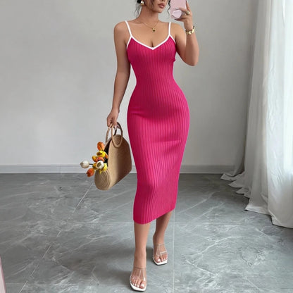 Spaghetti Strap Knit Midi Dress