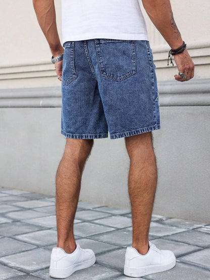 Embroidered Ripped Denim Shorts