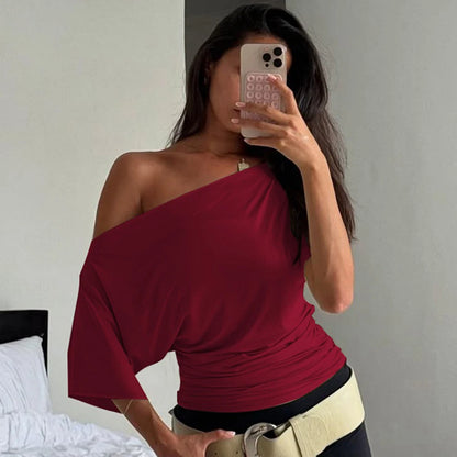 One-Shoulder Short-Sleeve Top